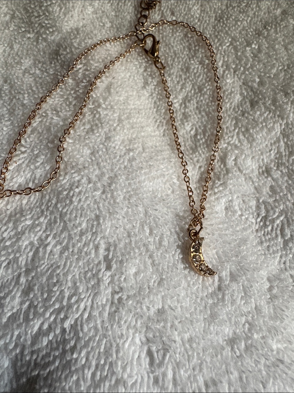 Crescent Pendant Necklace in Gold Like New